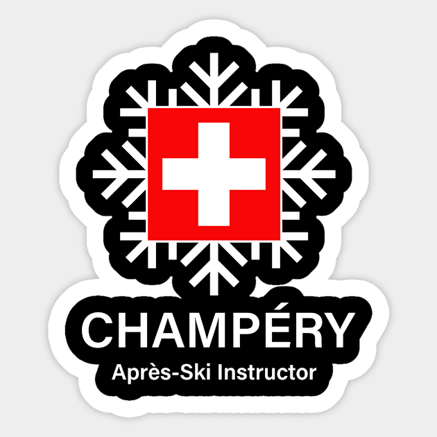 Champery Apres Ski Instructor Sticker by AntiqueImages